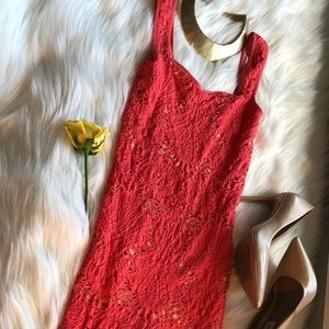 Free people stretch coral dress